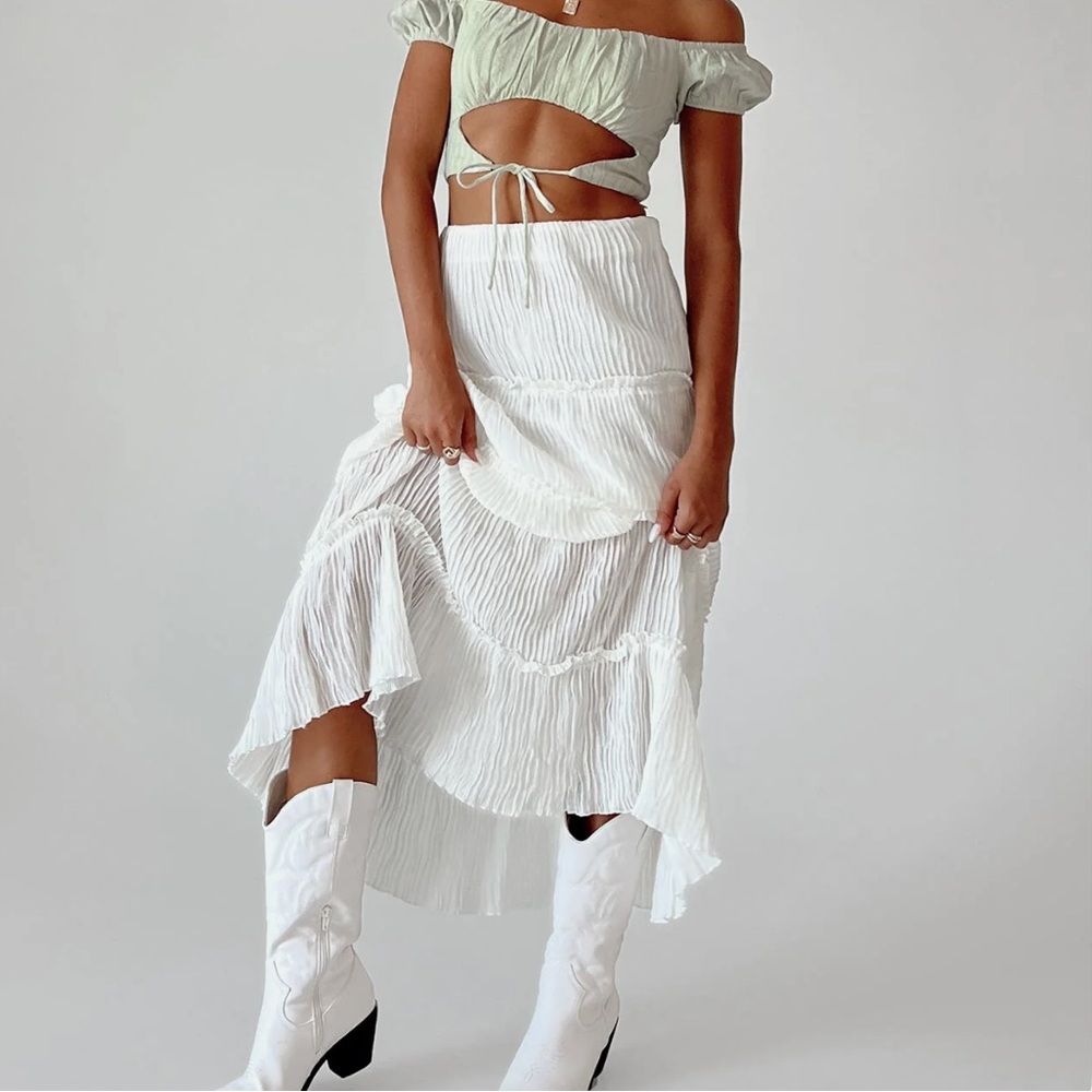Princess Polly Cream Maxi Skirt
